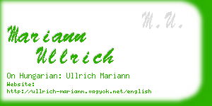 mariann ullrich business card